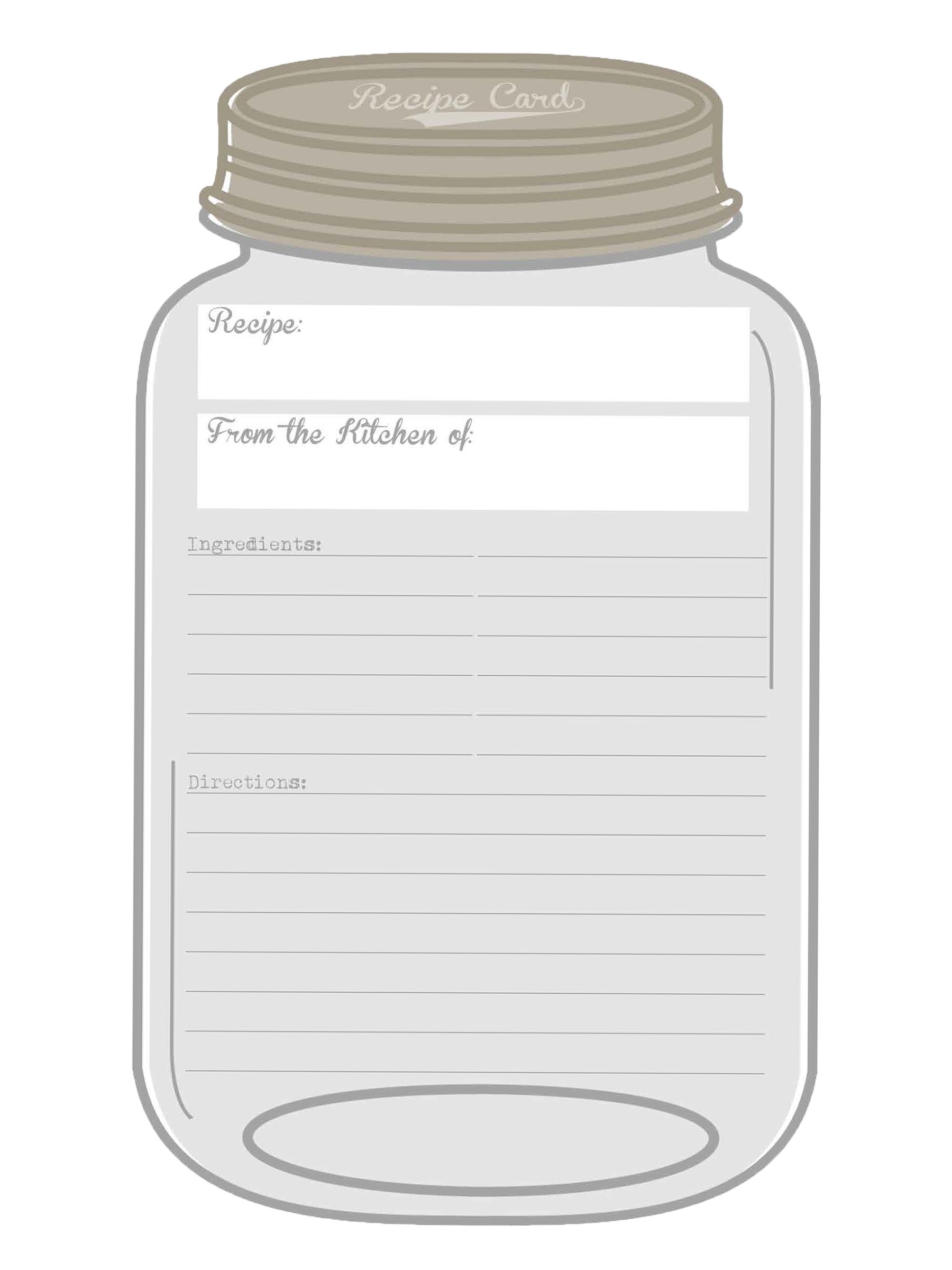 Print Mason Jar Recipe Cards Large And Hang In Kitchen