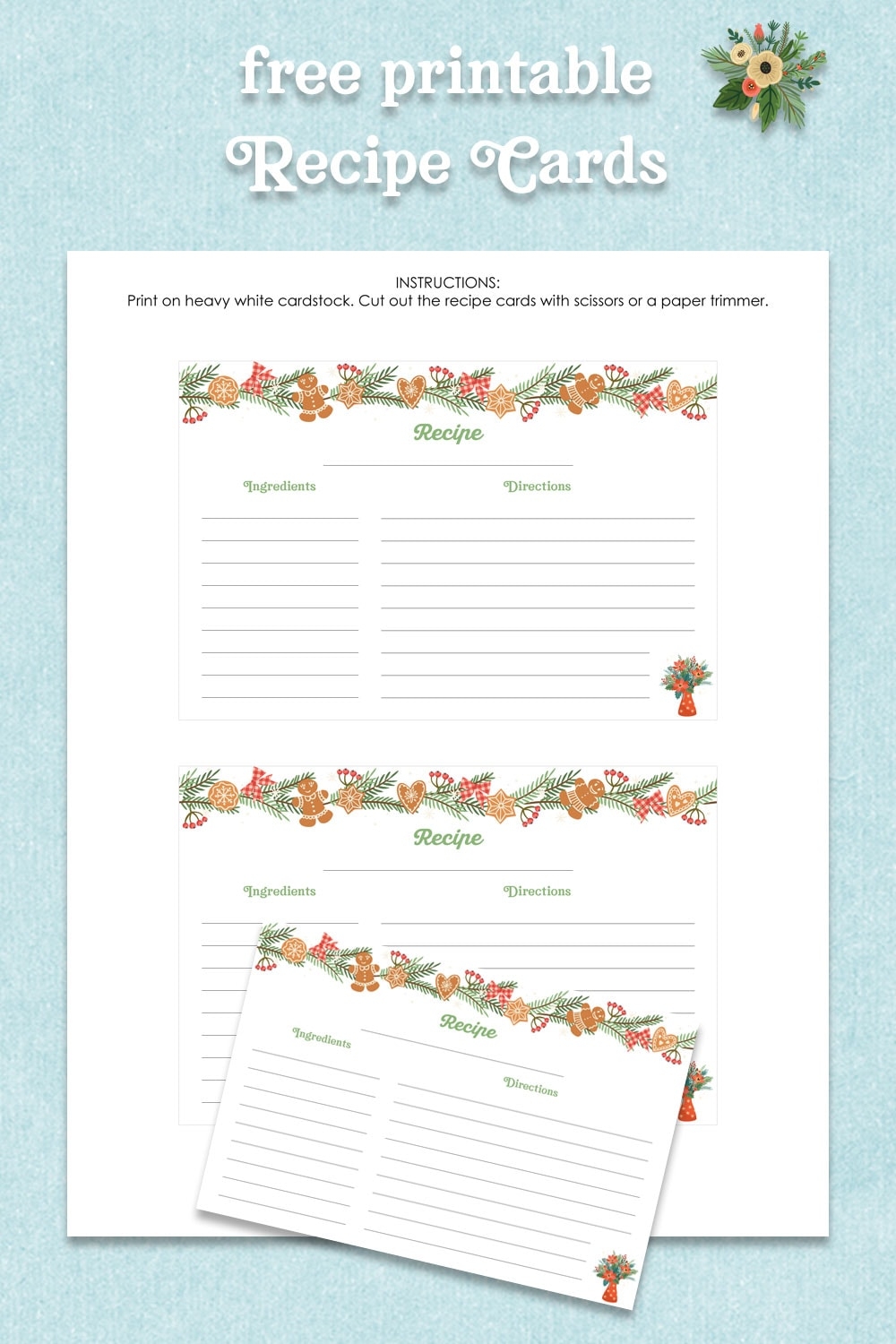 Printable Holiday Recipe Cards
